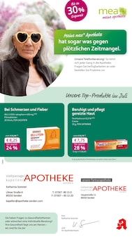 Aktueller mea - meine apotheke Prospekt "Unsere Juli-Angebote" Seite 1 von 4 Seiten