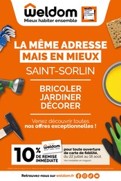 Prospectus Bricolage Weldom en cours à Revel-Tourdan et alentours, "LA MÊME ADRESSE MAIS EN MIEUX SAINT-SORLIN", 16 pages, 22/07/2026 - 18/08/2026 Catalogue Bricolage Weldom en cours à Revel-Tourdan et alentours, "LA MÊME ADRESSE MAIS EN MIEUX SAINT-SORLIN", 16 pages, 22/07/2026 - 18/08/2026