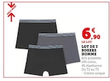 Lot de 3 boxers homme - Prix Mini en promo chez Super U Dunkerque à 6,90 €