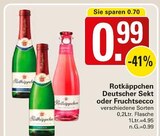 Deutscher Sekt oder Fruchtsecco Angebote von Rotkäppchen bei WEZ Bad Oeynhausen für 0,99 €