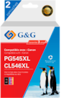Pack de 2 cartouches d'encre remanufacturées Canon PG-545XL/CL-546XL - G&G en promo chez Bureau Vallée Nîmes à 32,99 €