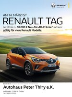 Renault Prospekt "Renault Tag", 8 Seiten, für Großrosseln, 28.02.2020 - 14.03.2020 Renault Prospekt "Renault Tag", 8 Seiten, für Großrosseln, 28.02.2020 - 14.03.2020