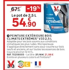 Peinture Extérieure Bois Climats Extrêmes 2,5 L - V33 - LEROY MERLIN à Bastia Peinture Extérieure Bois Climats Extrêmes 2,5 L - V33 en promo chez LEROY MERLIN Bastia à 54,90 €