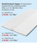 Aktuelles Komfortschaum-Topper Angebot bei Opti-Megastore in Bremerhaven ab 54,90 €