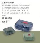 Aufbewahrungsdosen im Tchibo im Supermarkt Prospekt 3 Brotdosen im aktuellen Tchibo im Supermarkt Prospekt für 5,99 €