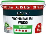 Innenfarbe „Wohnraumweiß“ im Hellweg Prospekt Innenfarbe „Wohnraumweiß“ von Vincent im aktuellen Hellweg Prospekt für 39,99 €