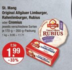 Original Allgäuer Limburger, Rahmlimburger, Rubius oder Cremius von St. Mang im aktuellen V-Markt Prospekt für 1,99 €