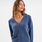 Gilet col en V manches longues Creeks bleu femme à La Halle dans Puy-Saint-Martin