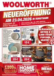 Aktueller Woolworth Discounter Prospekt in Berg und Umgebung, "NEUERÖFFNUNG IN BURGTHANN" mit 8 Seiten, 23.04.2026 - 23.04.2026