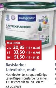 Basisfarbe: Latexfarbe, matt bei BAUHAUS in Essen Basisfarbe: Latexfarbe, matt im Angebot bei BAUHAUS Essen