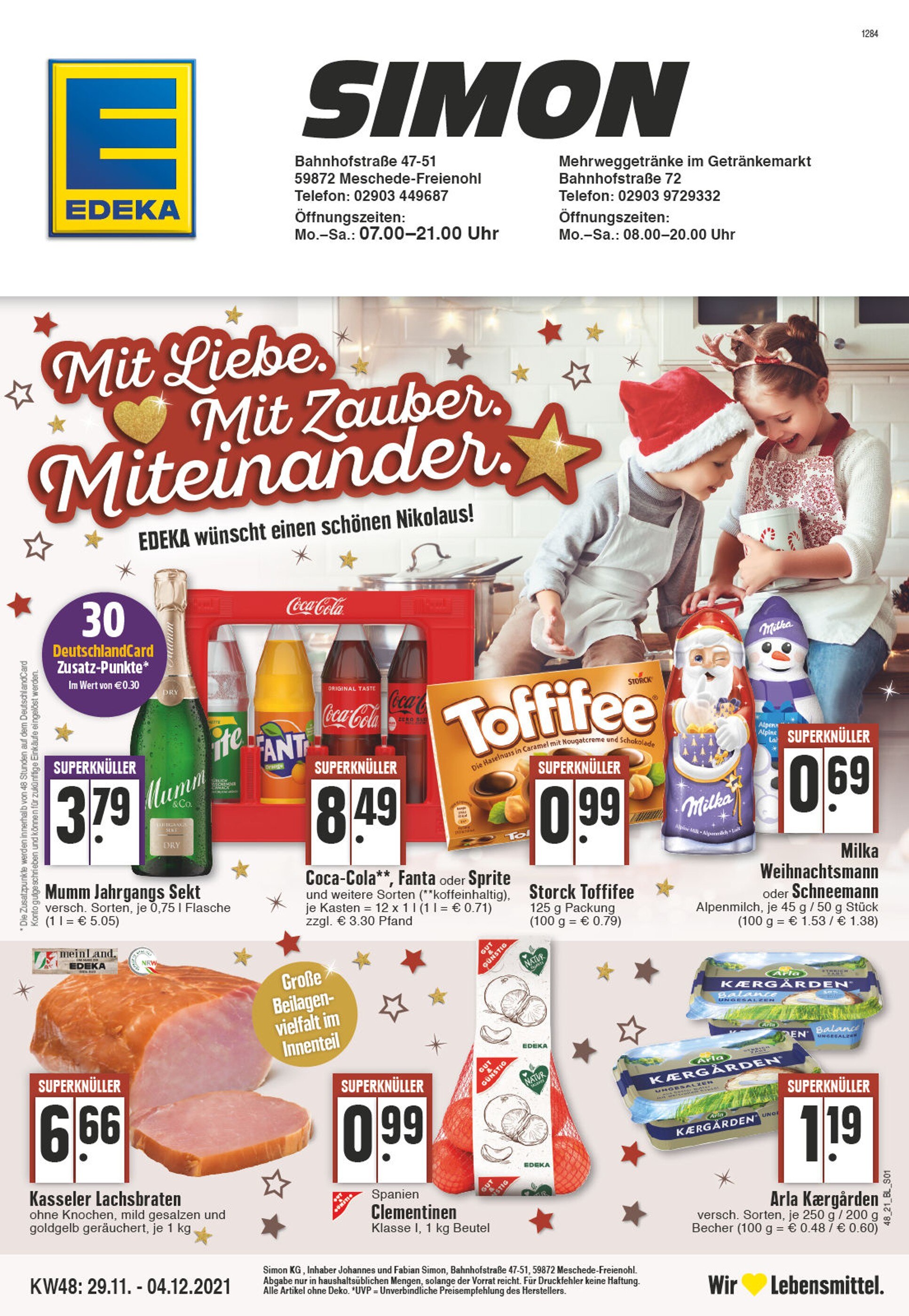 EDEKA Prospekt für Arnsberg mit 24 Seiten EDEKA Prospekt für Arnsberg: "Aktuelle Angebote", 24 Seiten, 29.11.2021 - 04.12.2021