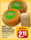 Gröner Eifeler Bergkäse Bockshornklee oder Knoblauch Paprika Angebote von Eifeler Hofkäserei bei REWE Brühl für 2,19 €