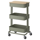 Servierwagen mit Abdeckung graugrün von RÅSKOG / NORRÅVA im aktuellen IKEA Prospekt