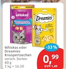Knuspertaschen von Whiskas für 0,99 € bei budni im Angebot Knuspertaschen von Whiskas im aktuellen budni Prospekt