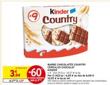 Barre chocolatée Country céréales chocolat - KINDER - Intermarché à Vandœuvre-lès-Nancy Barre chocolatée Country céréales chocolat - KINDER en promo chez Intermarché Vandœuvre-lès-Nancy à 1,21 €