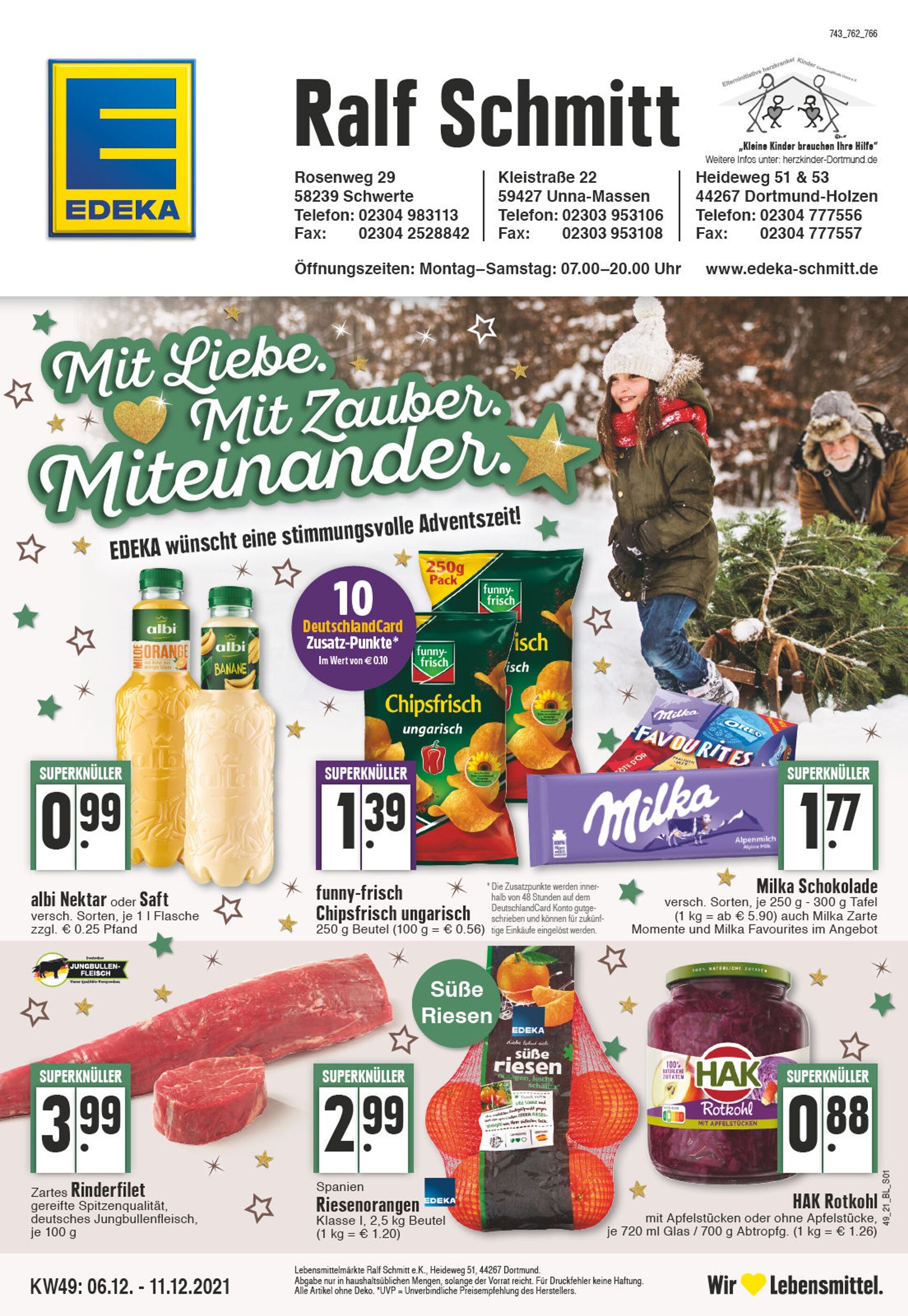 EDEKA Prospekt für Schwerte mit 32 Seiten EDEKA Prospekt für Schwerte: "Aktuelle Angebote", 32 Seiten, 06.12.2021 - 11.12.2021
