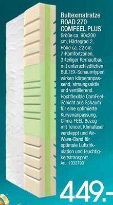 Bultexmatratze ROAD 270 COMFEEL PLUS bei Zurbrüggen in Oberhausen Bultexmatratze ROAD 270 COMFEEL PLUS im Angebot bei Zurbrüggen Oberhausen für 449,00 €