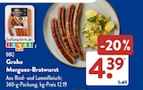 Grobe Merguez-Bratwurst von BBQ im aktuellen ALDI SÜD Prospekt für 4,39 €