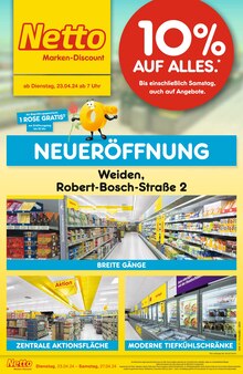 Netto Marken-Discount Weiden (Oberpfalz) Prospekt "Neueröffnung - 10% auf alles." mit 8 Seiten