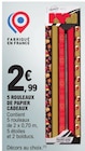 5 rouleaux de papier cadeaux en promo chez E.Leclerc Clichy à 2,99 €