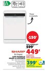 Lave-vaisselle 14 couverts - Sharp en promo chez Super U Vaulx-en-Velin à 449,00 €