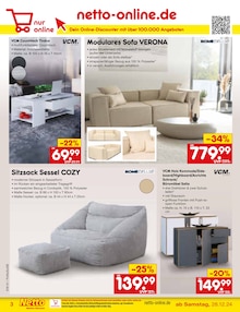 Sofa im Netto Marken-Discount Prospekt "Aktuelle Angebote" mit 61 Seiten (Salzgitter)