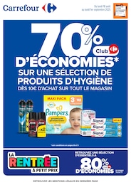 Prospectus Carrefour à Livry-Gargan: "70 % D’ÉCONOMIES SUR UNE SÉLECTION DE PRODUITS D'HYGIÈNE", 101} pages, 18/08/2025 - 01/09/2025