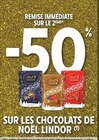 -50% Remise immédiate sur le 2ème sur les chocolats de Noël Lindor à Intermarché Super dans Rethondes