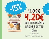 Galettes Essènes Raisins & Dattes - Gaia en promo chez Naturalia Galettes Essènes Raisins & Dattes - Gaia dans le catalogue Naturalia