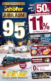 Aktueller Möbel Inhofer Prospekt mit Glühwein, "95 JAHRE JUBILÄUM", Seite 1