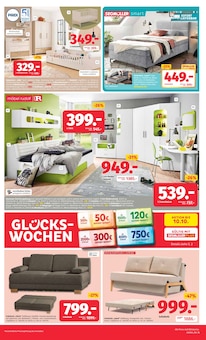 Bett im aktuellen Segmüller Prospekt (Ludwigshafen (Rhein)) Bett im Segmüller Prospekt "Zum Glück gibt’s Segmüller - Glückswochen" mit 8 Seiten (Ludwigshafen (Rhein))