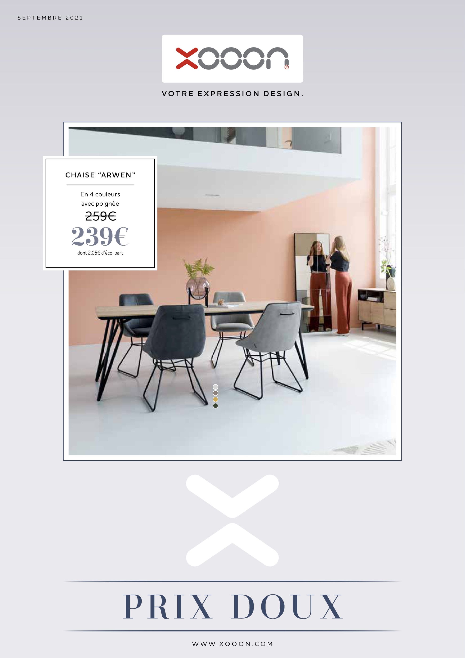Catalogue Xooon à Enghien-les-Bains, avec 6 pages Prospectus Xooon à Enghien-les-Bains, "Prix Doux", 6 pages, 30/08/2021 - 30/09/2021