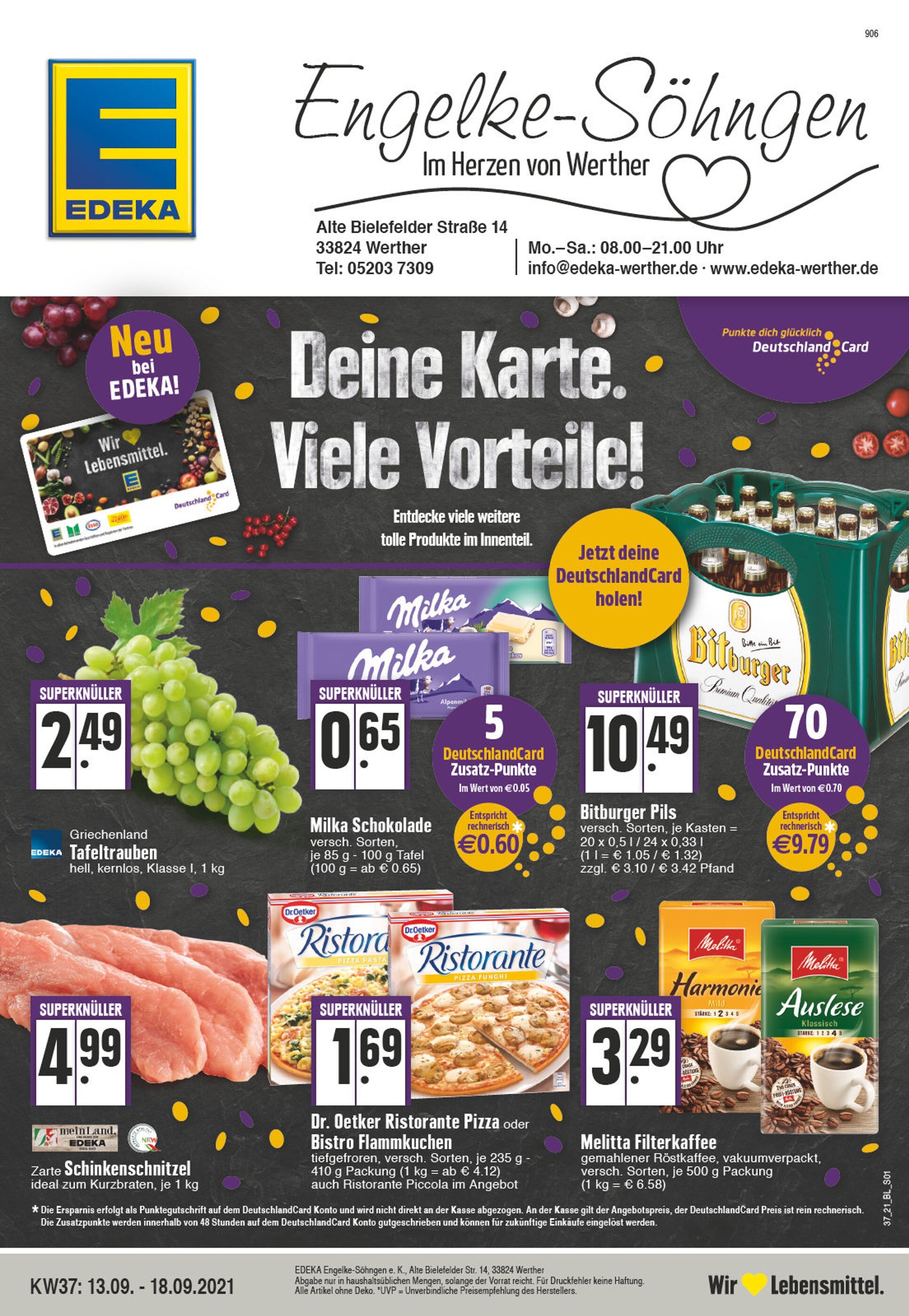 EDEKA Prospekt für Spenge mit 32 Seiten EDEKA Prospekt für Spenge: "Aktuelle Angebote", 32 Seiten, 13.09.2021 - 18.09.2021