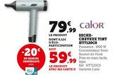 Seche-cheveux tiny hy7120c0 - CALOR en promo à 59,99 € chez Hyper U Seche-cheveux tiny hy7120c0 - CALOR dans le catalogue Hyper U