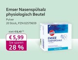 Aktuelles Emser Nasenspülsalz physiologisch Beutel Angebot bei mea - meine apotheke in Regensburg ab 5,99 €
