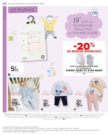Pyjama bébé rose 1 mois DISNEY : le pyjama à Prix Carrefour