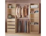 Kit dressing QAZUS II imitation chêne clair 218x200x50 cm en promo chez Brico Dépôt Perpignan à 149,00 €