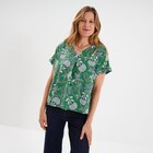 Blouse col en V manches courtes vert menthe femme dans le catalogue La Halle