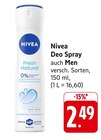 Deo Spray Fresh Natural im Angebot bei E center in Neunkirchen Deo Spray Fresh Natural Angebote von Nivea bei E center Neunkirchen für 2,49 €