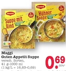 Suppe mit Rind im Angebot bei E center in Ettlingen Suppe mit Rind Angebote von Maggi bei E center Ettlingen für 0,69 €