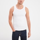 Débardeur coton bretelles larges blanc homme - LH en promo chez La Halle Débardeur coton bretelles larges blanc homme - LH dans le catalogue La Halle