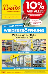 Netto Marken-Discount Prospekt für Oberhausen: "Wiedereröffnung - 10% auf alles.", 6 Seiten, 17.09.2024 - 21.09.2024