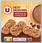 Biscuits petit déjeuner pépites de chocolat - U en promo chez U Express Biscuits petit déjeuner pépites de chocolat - U dans le catalogue U Express