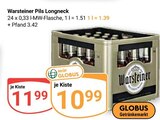 Aktuelle Warsteiner Angebote bei GLOBUS in Pirmasens Aktuelles Pils Longneck Angebot bei GLOBUS in Pirmasens ab 10,99 €