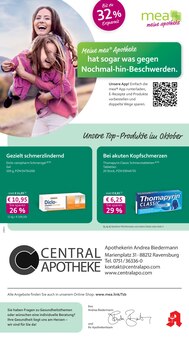 Aktueller mea - meine apotheke Prospekt "Unsere Oktober-Angebote" Seite 1 von 4 Seiten für Ravensburg