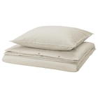 Bettwäsche-Set, 2-teilig weiß beige/Streifen 140x200/80x80 cm Angebote von SOLFIBBLA bei IKEA Wiesbaden für 19,99 €