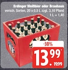 Weißbier oder Brauhaus von Erdinger im aktuellen E neukauf Prospekt für 13,99 €