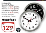 Funkwanduhr Kunststoffgehäuse Ø 25 cm Angebote von manufact bei GLOBUS Bruchsal für 12,99 €