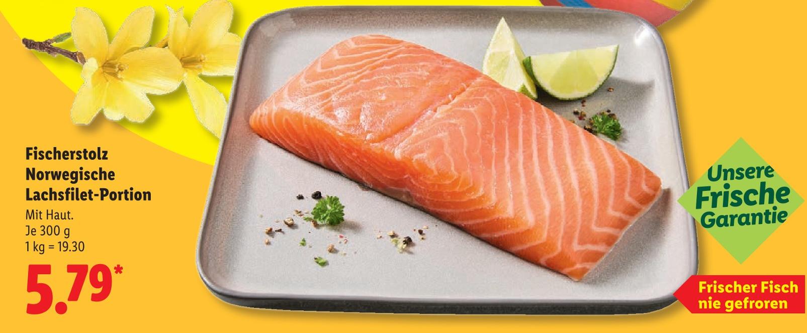 Norwegische Lachsfilet-Portion