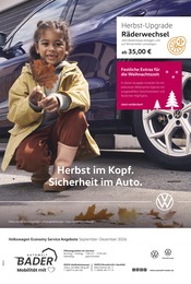 Aktueller Volkswagen Werkstatt & Auto Prospekt für Egling: Herbst im Kopf. Sicherheit im Auto. mit 1} Seite, 01.09.2026 - 31.12.2026